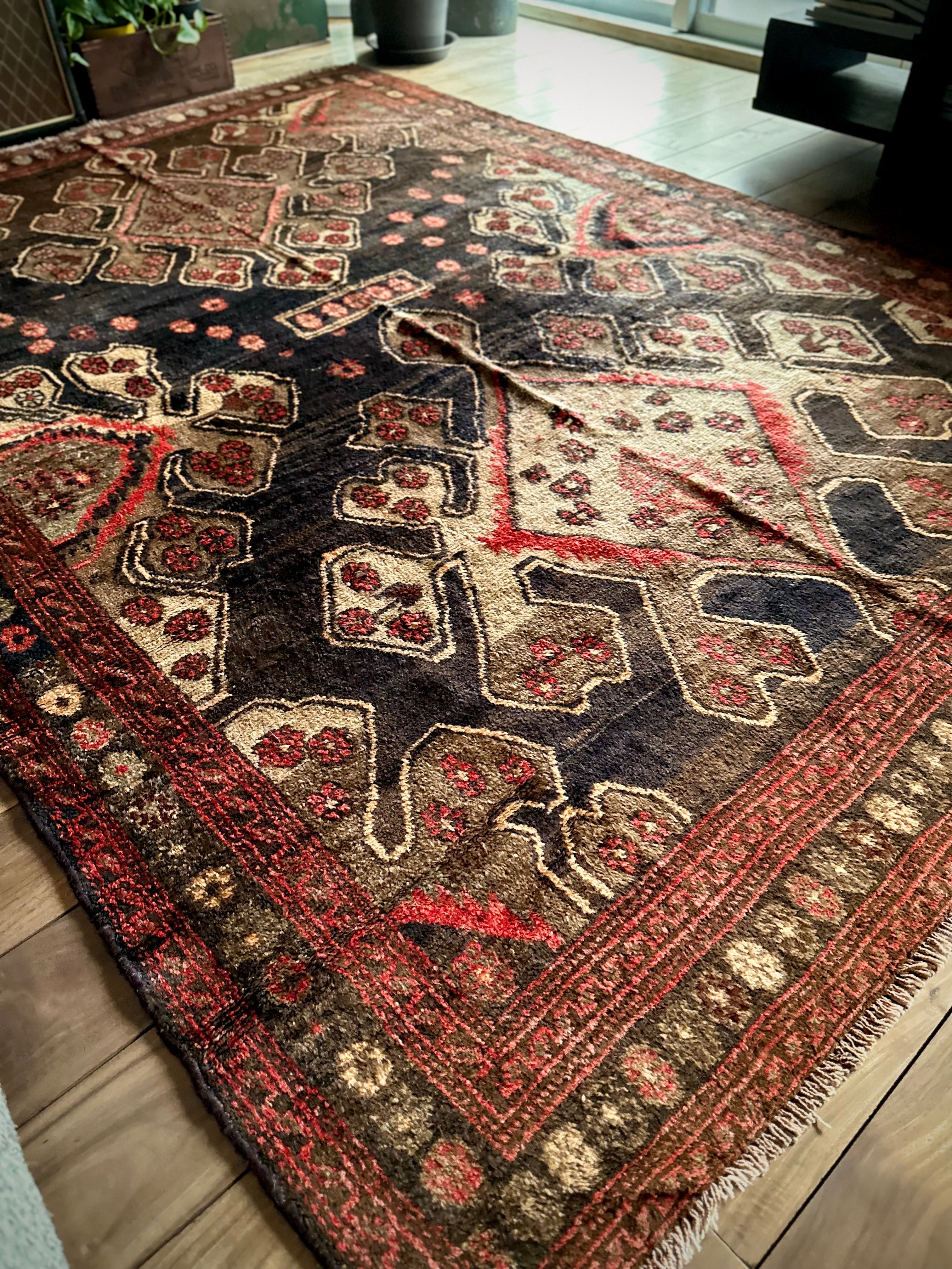 No.707-Vintage Taimani Tribal rug | Nomads Style Lab.