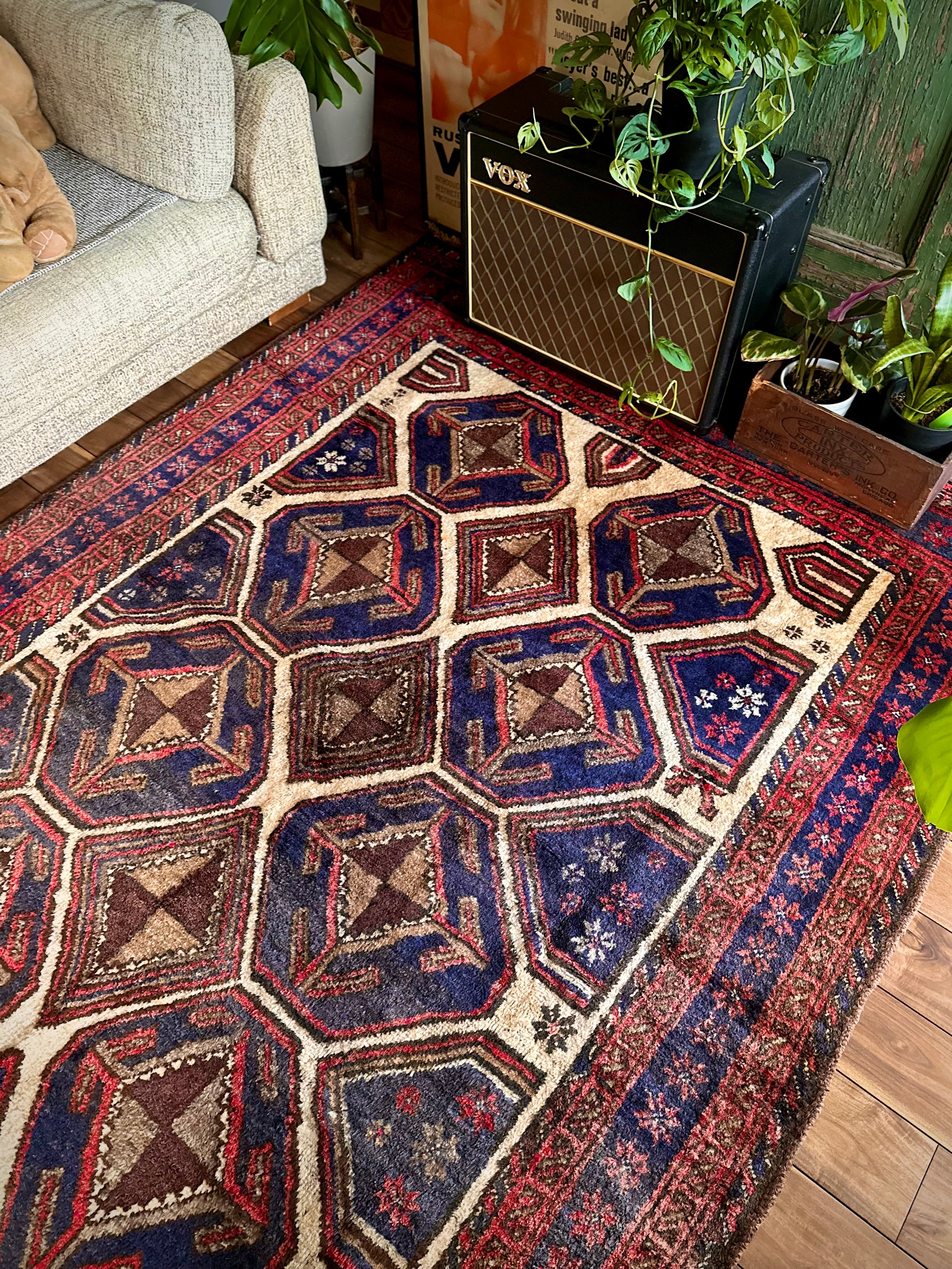 No.613-Vintage Maldari Baluch rug | Nomads Style Lab.