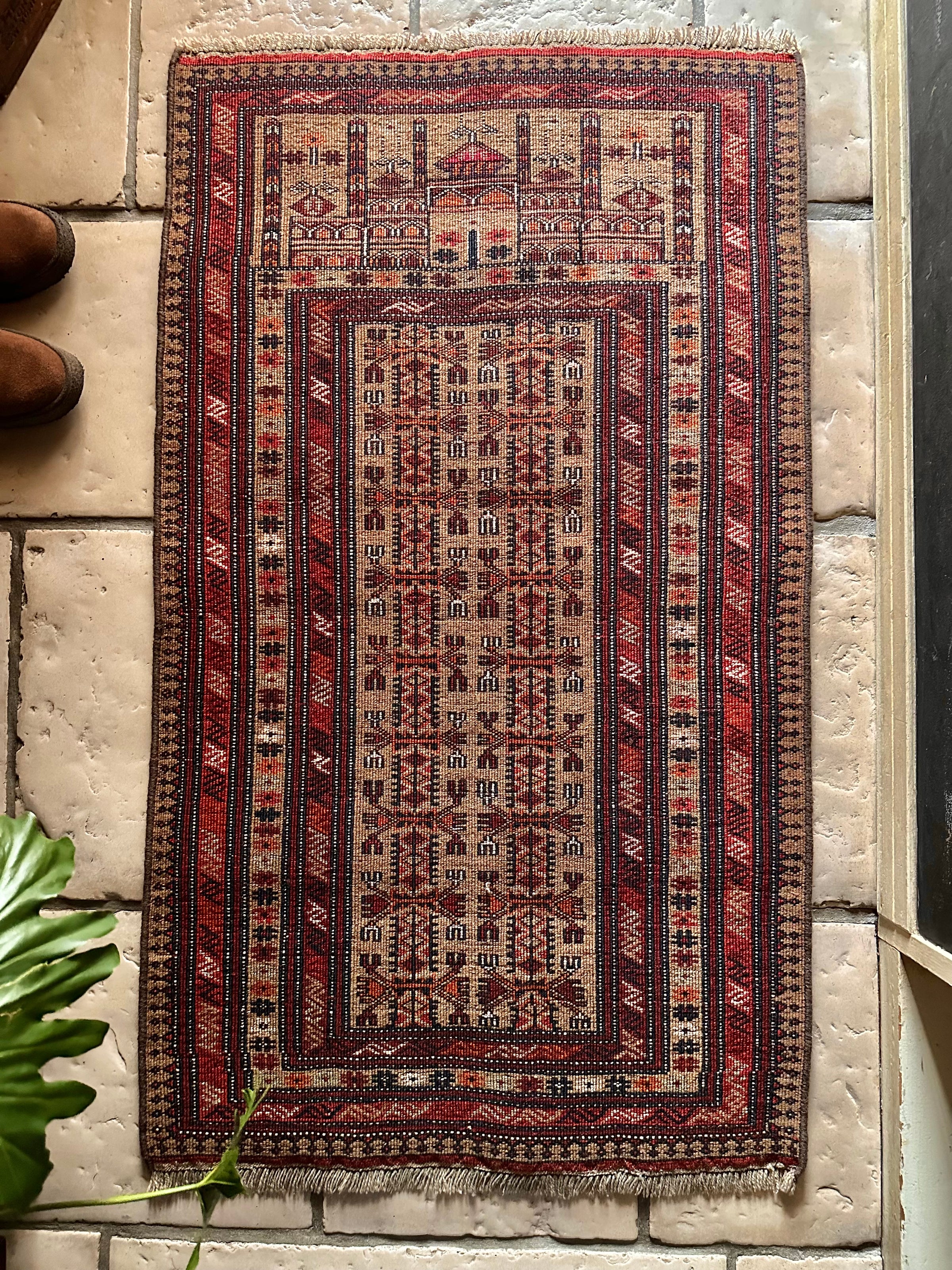 No.482-Vintage Turkmen prayer rug | Nomads Style Lab.