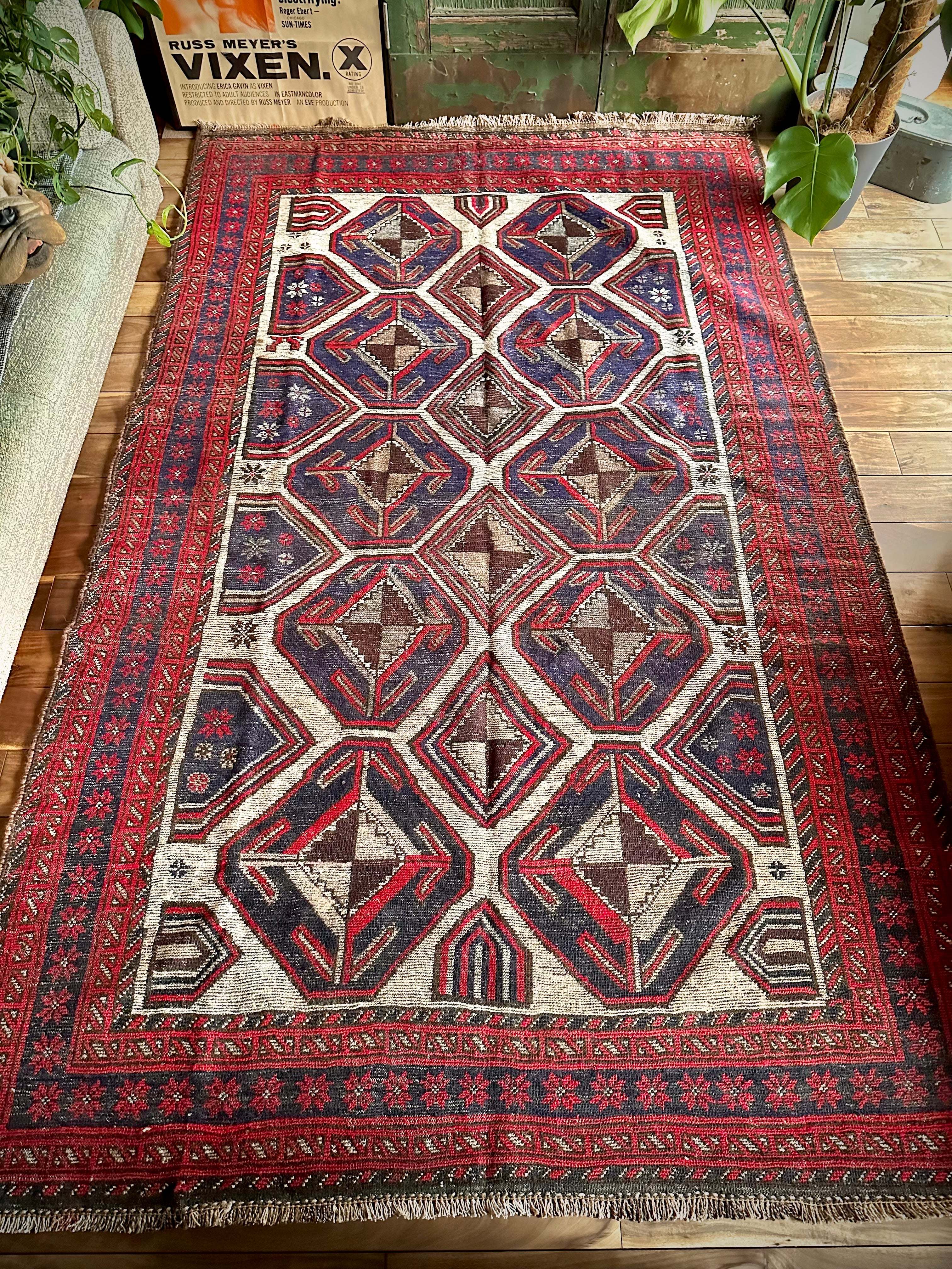 No.613-Vintage Maldari Baluch rug | Nomads Style Lab.
