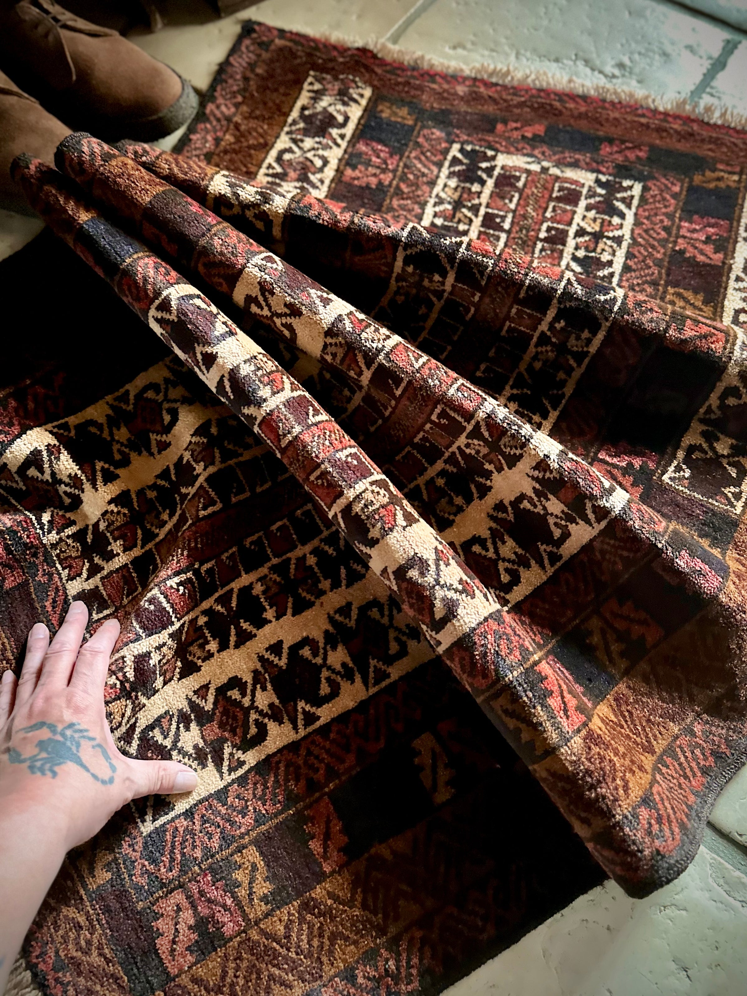 No.516-Vintage Baluch prayer rug | Nomads Style Lab.