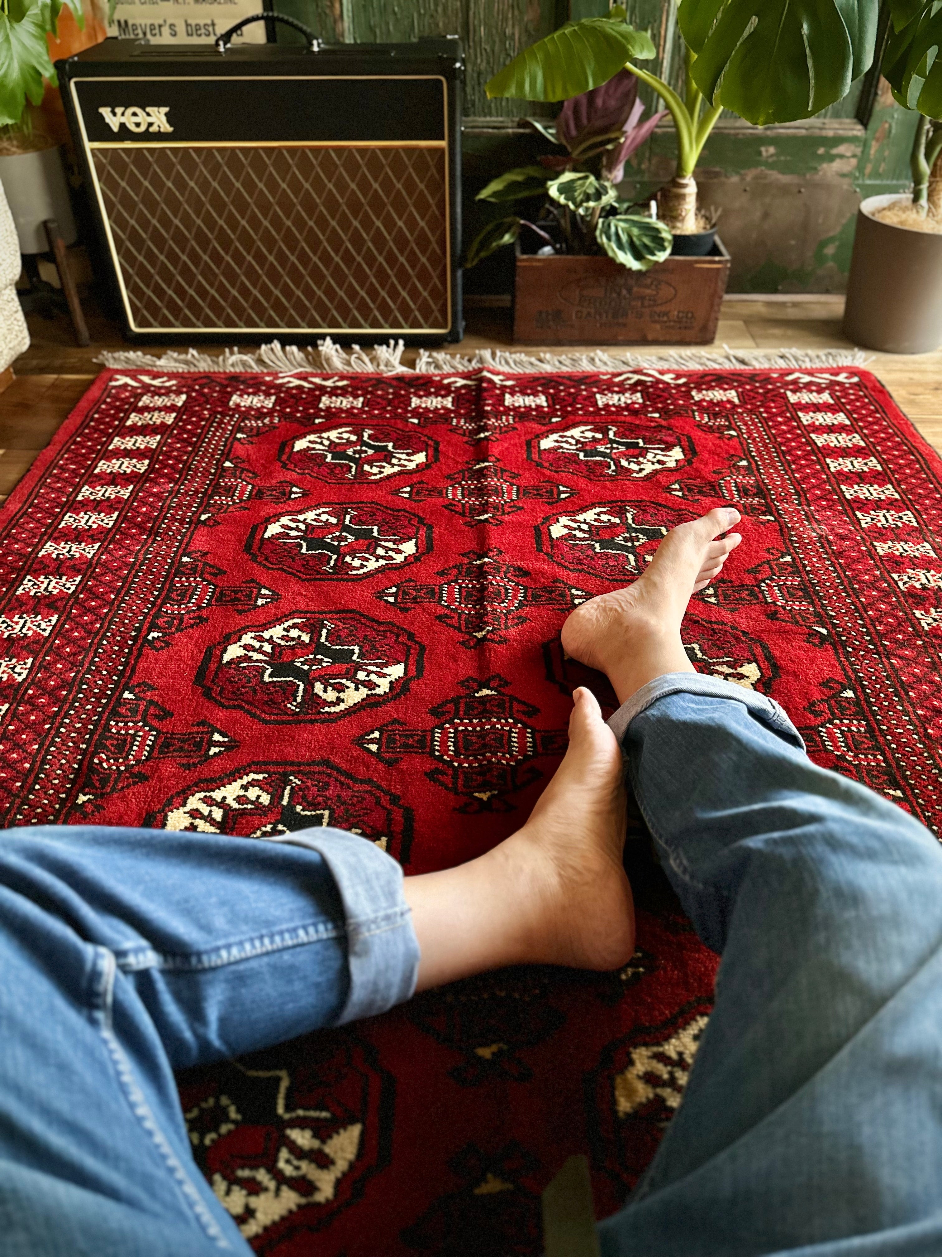 ペルシャ絨毯 184x94cm カシャントライバル ヴィンテージ ラグ 手織り