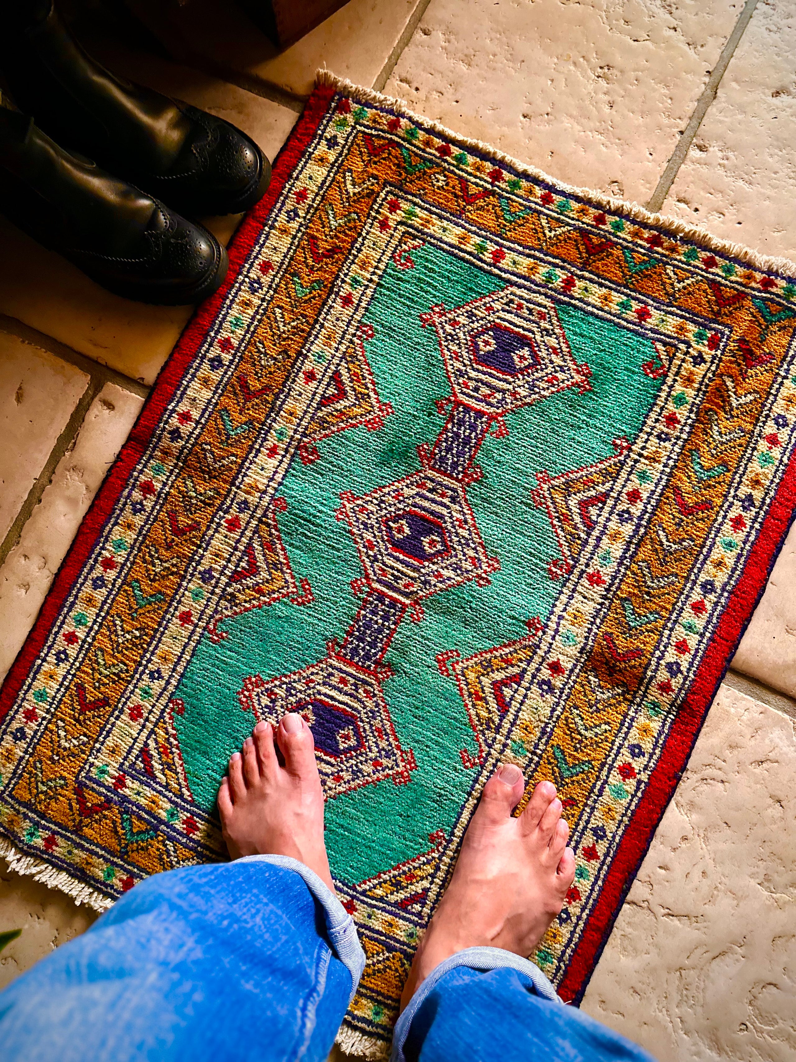 192 x 112cm 80s TRIBAL RUG by Trukmen トライバルラグ